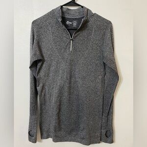 Zyia active gray breathable mesh long sleeve pullover medium